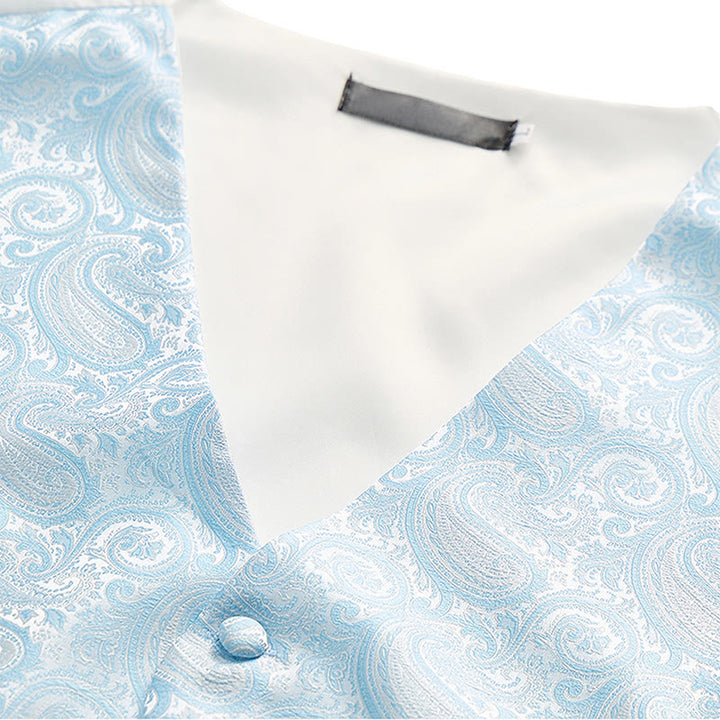Gilet de costume 3 pièces pour homme, motif cachemire jacquard - image 9