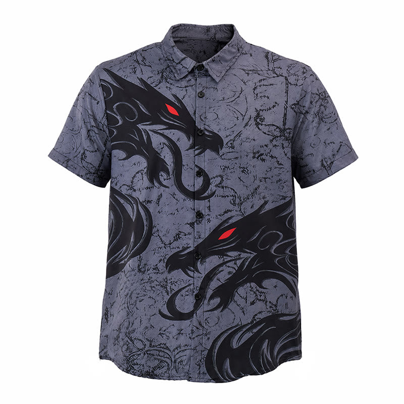 T-shirt streetwear sport pour homme, imprimé dragon noir gothique 3D - image 9