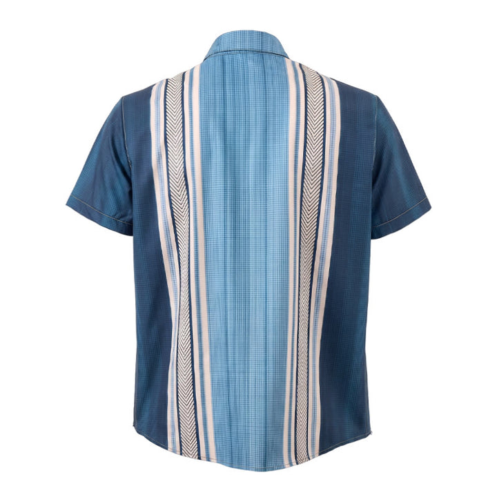 Chemise de plage décontractée à rayures verticales vintage pour homme - image 10