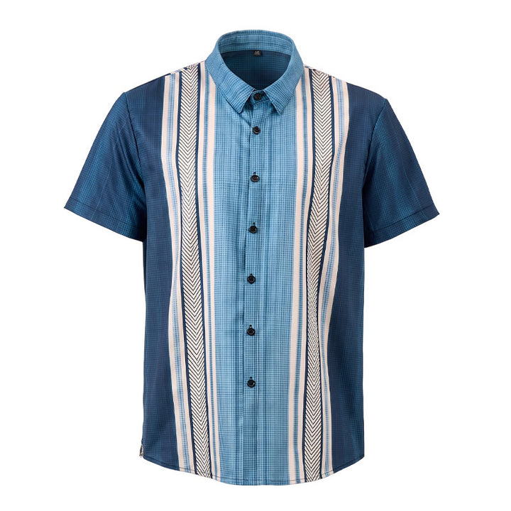 Chemise de plage décontractée à rayures verticales vintage pour homme - image 9