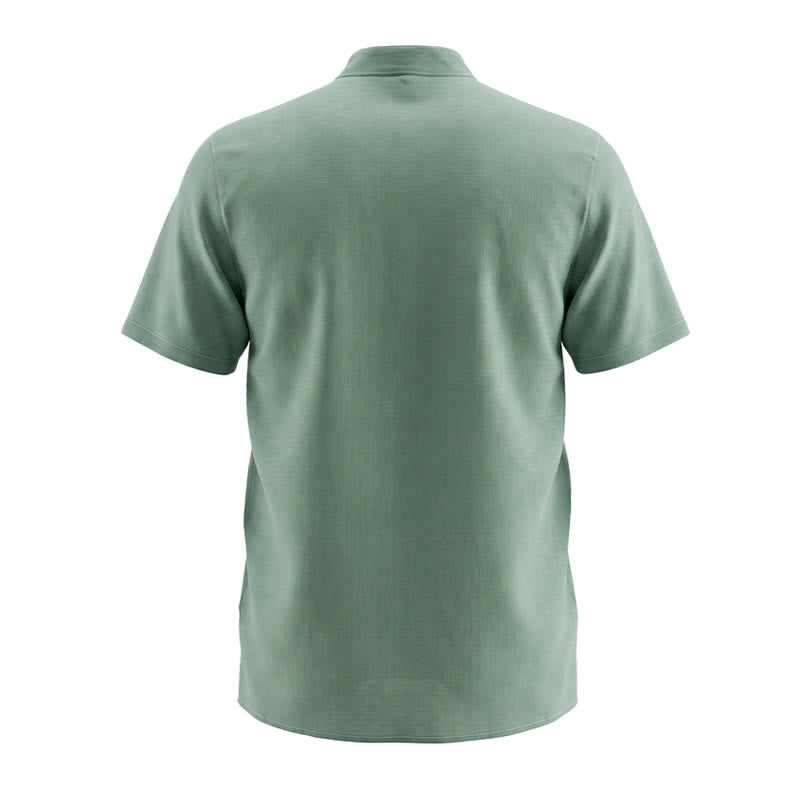 Chemise d'été pour homme à rayures verticales et imprimé cocktail toucan tropical - image 10