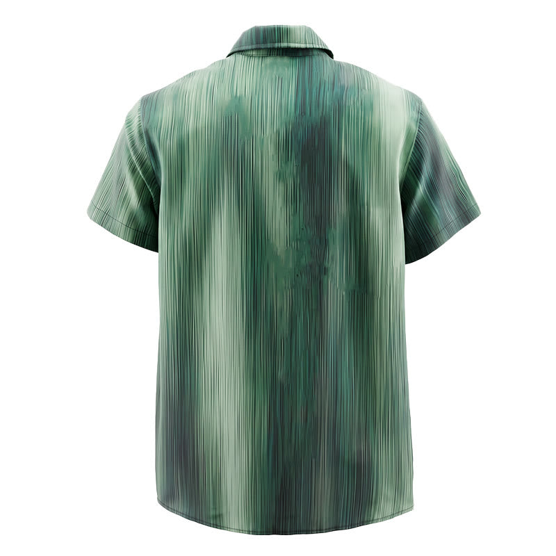 Chemise d'été à boutons pour homme, imprimée d'une texture verticale dégradée - image 13