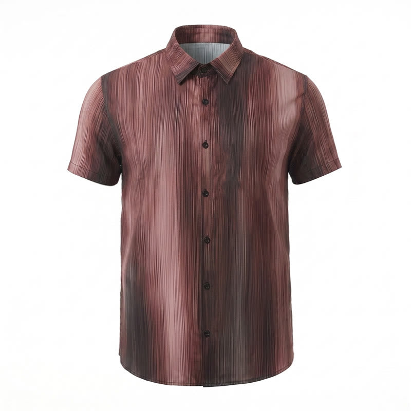 Chemise d'été à boutons pour homme, imprimée d'une texture verticale dégradée - image 12