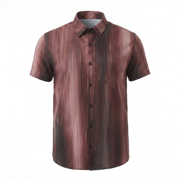 Chemise d'été à boutons pour homme, imprimée d'une texture verticale dégradée - image 12