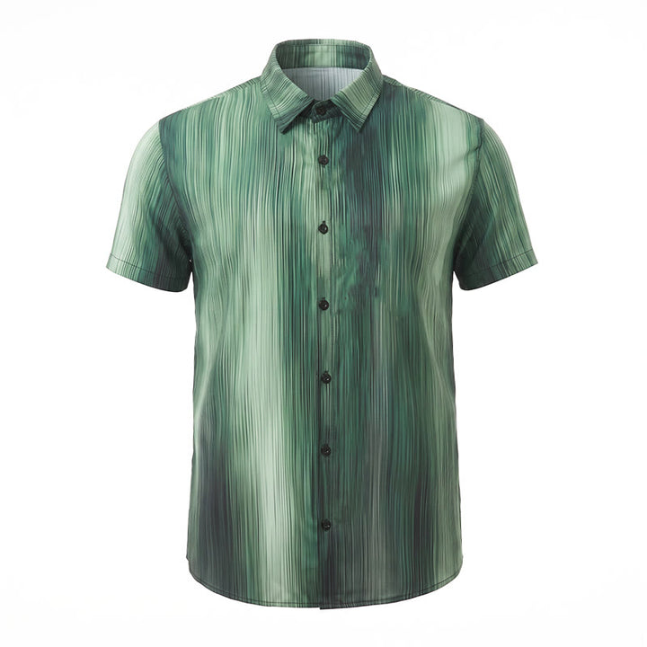 Chemise d'été à boutons pour homme, imprimée d'une texture verticale dégradée - image 11