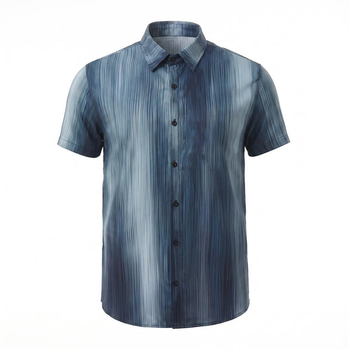 Chemise d'été à boutons pour homme, imprimée d'une texture verticale dégradée - image 14