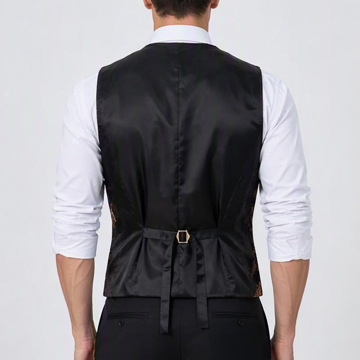 Gilet de costume de soirée/club de luxe pour homme, imprimé baroque vintage - image 2