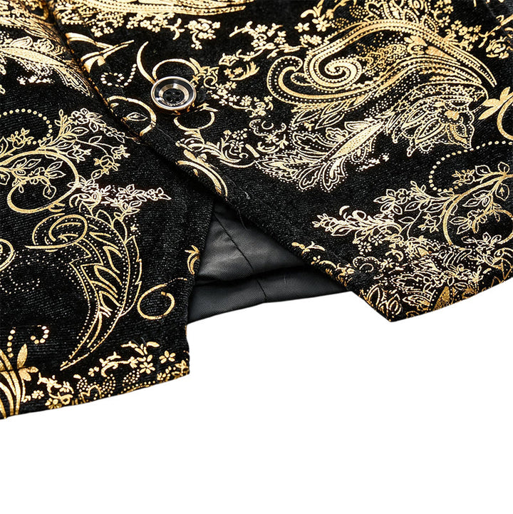 Gilet de costume de soirée/club de luxe pour homme, imprimé baroque vintage - image 8