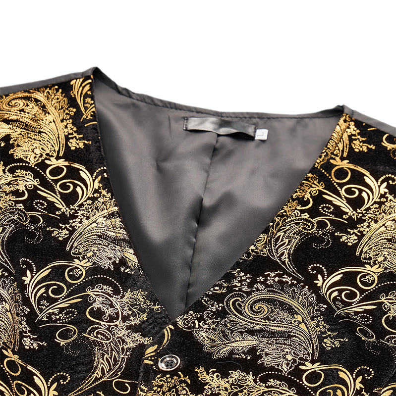 Gilet de costume de soirée/club de luxe pour homme, imprimé baroque vintage - image 6