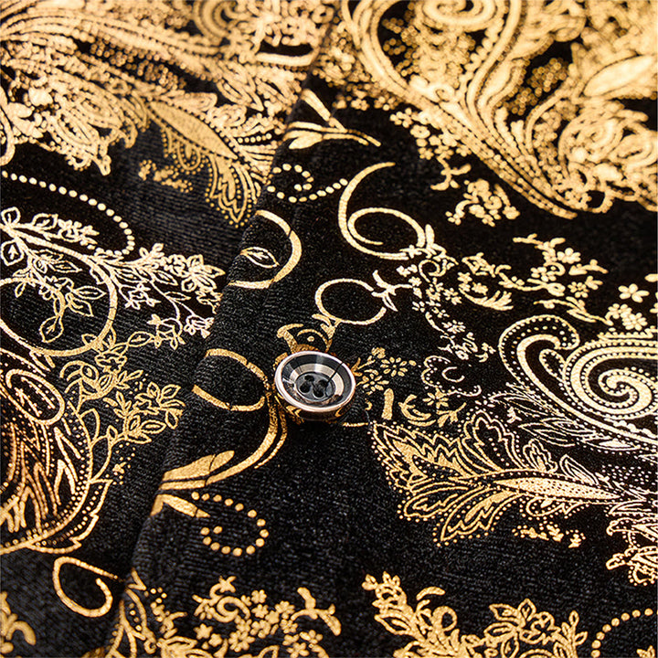 Gilet de costume de soirée/club de luxe pour homme, imprimé baroque vintage - image 9
