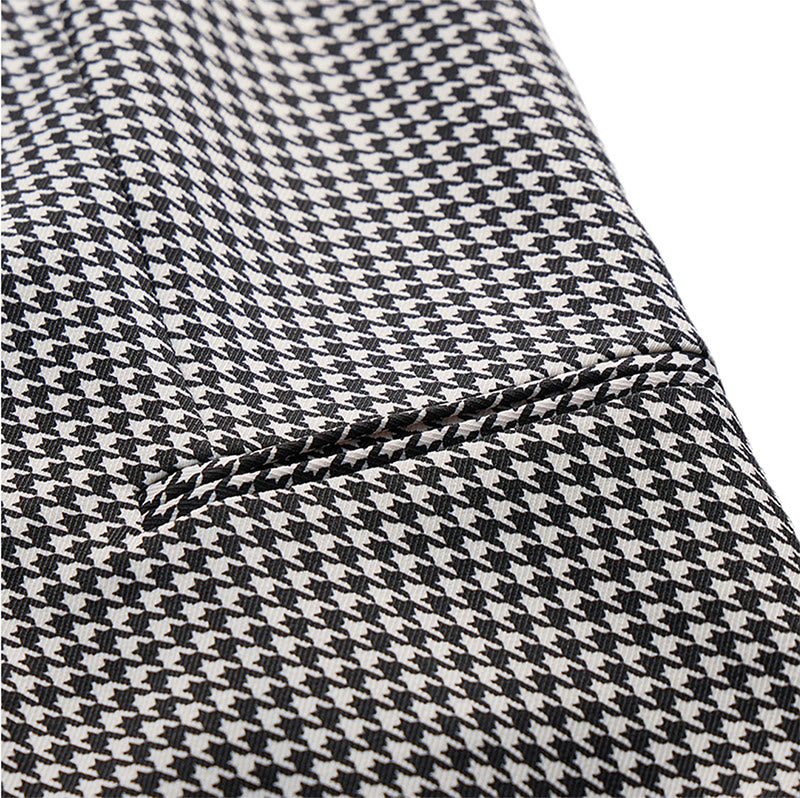 Gilet de costume homme à col en U croisé et motif pied-de-poule - image 6
