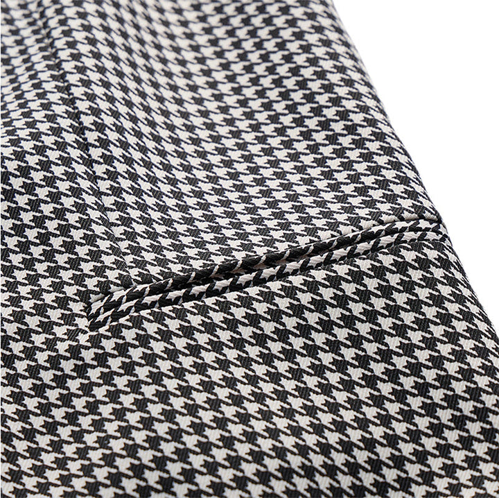 Gilet de costume homme à col en U croisé et motif pied-de-poule - image 6