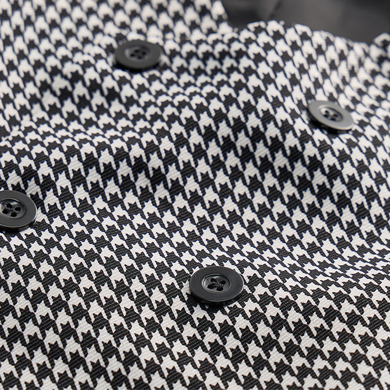Gilet de costume homme à col en U croisé et motif pied-de-poule - image 5