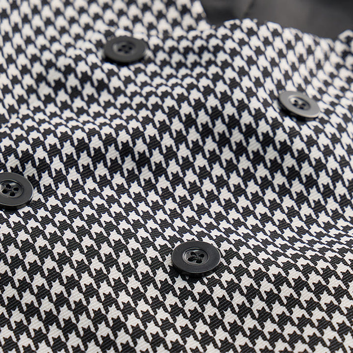 Gilet de costume homme à col en U croisé et motif pied-de-poule - image 5