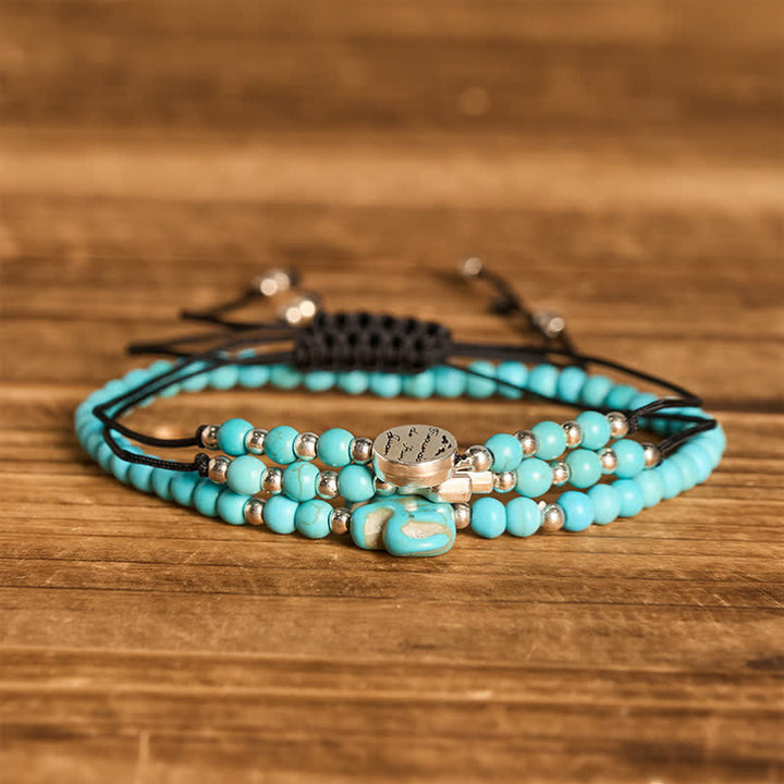 Ensemble de 3 bracelets empilables en turquoise cactus occidental pour la confiance en soi - Turquoise - image 0