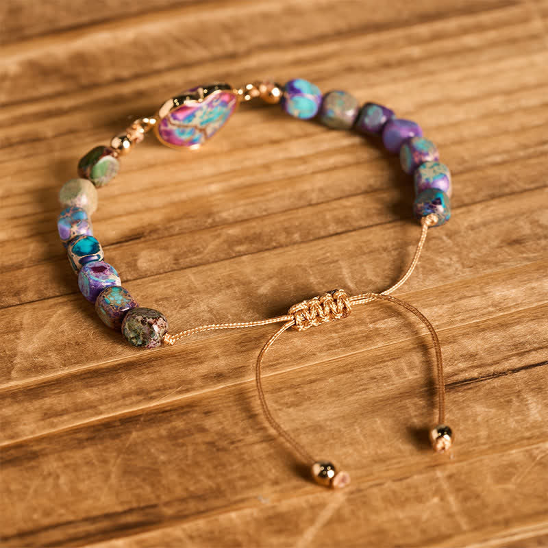 Bracelet Boho Soul Heart en pierre naturelle de l'empereur - image 7