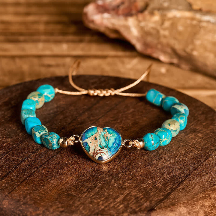 Bracelet Boho Soul Heart en pierre naturelle de l'empereur - image 10