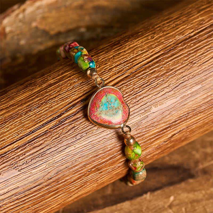 Bracelet Boho Soul Heart en pierre naturelle de l'empereur - image 1