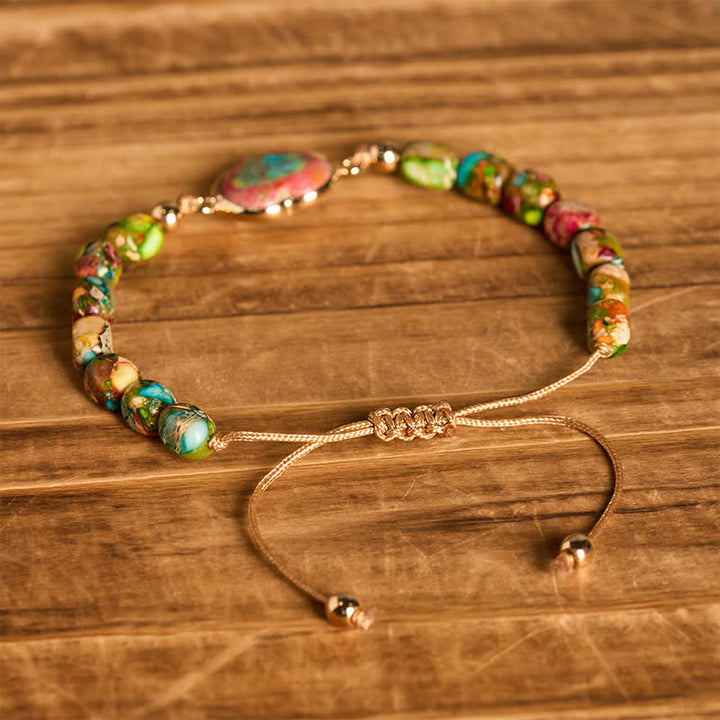 Bracelet Boho Soul Heart en pierre naturelle de l'empereur - image 3