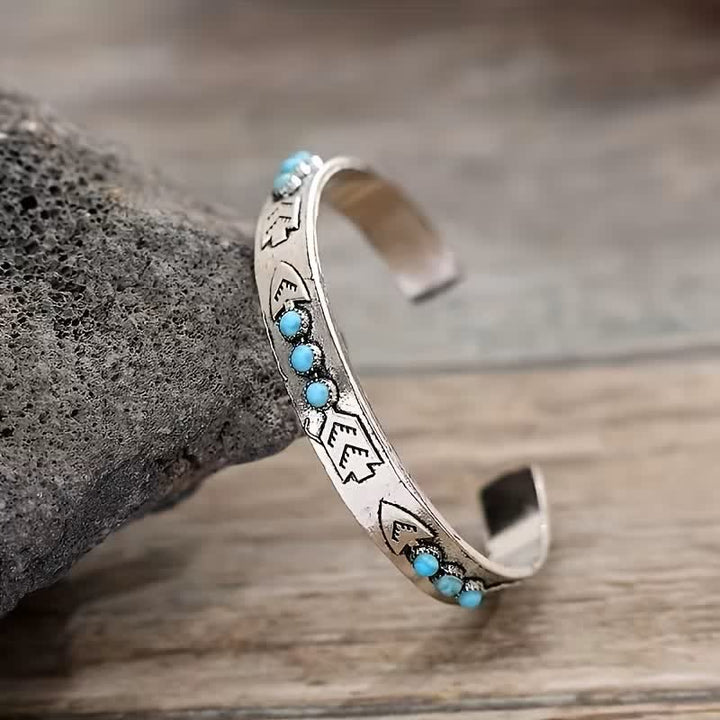 Bracelet manchette ouvert Sky Dots Turquoise Boho Silver Arrow - image 2