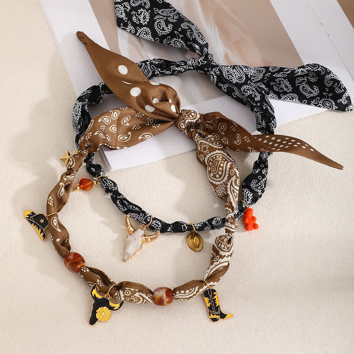 Collection de colliers et foulards à breloques style western bohème - image 1