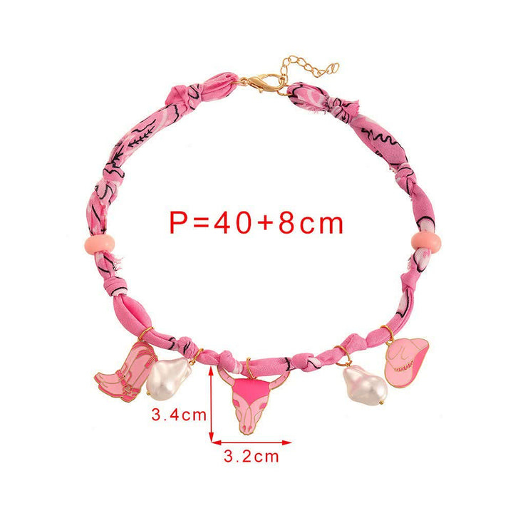 Collier écharpe taureau Longhorn Sweet Howdy avec breloques bottes et chapeau - image 4