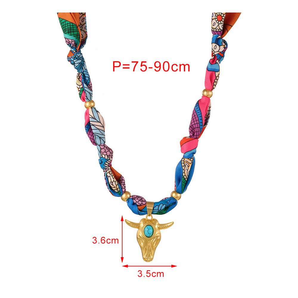 Collection de colliers et écharpes turquoise Western Spirit Longhorn Bull - image 4