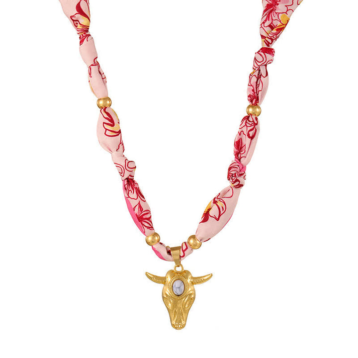 Collection de colliers et écharpes turquoise Western Spirit Longhorn Bull - Rose - image 6