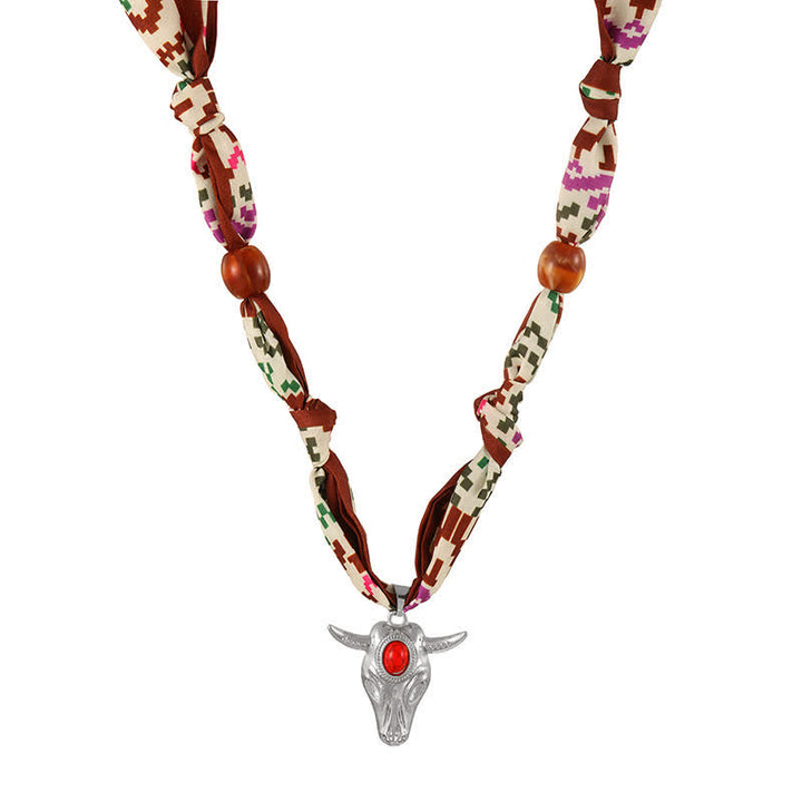 Collection de colliers et écharpes turquoise Western Spirit Longhorn Bull - Brun - image 7
