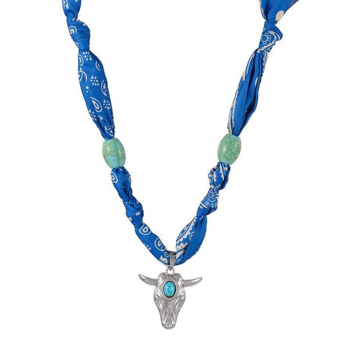 Collection de colliers et écharpes turquoise Western Spirit Longhorn Bull - Bleu - image 8