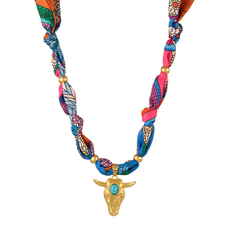 Collection de colliers et écharpes turquoise Western Spirit Longhorn Bull - Multicolore - image 1