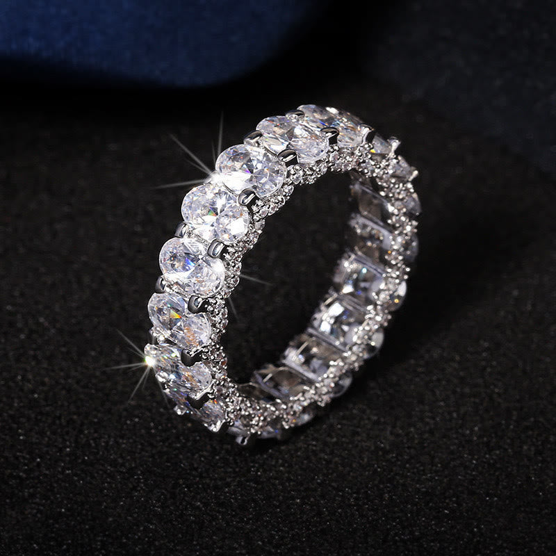 Bague sertie de zircon et de cristaux, ornée d'un anneau d'éternité, idéale pour les femmes et parfaite pour les fêtes. Bijou de soirée. - image 3