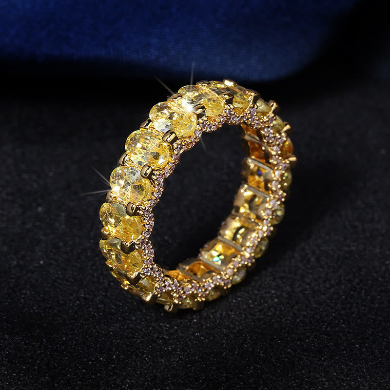 Bague sertie de zircon et de cristaux, ornée d'un anneau d'éternité, idéale pour les femmes et parfaite pour les fêtes. Bijou de soirée. - image 6