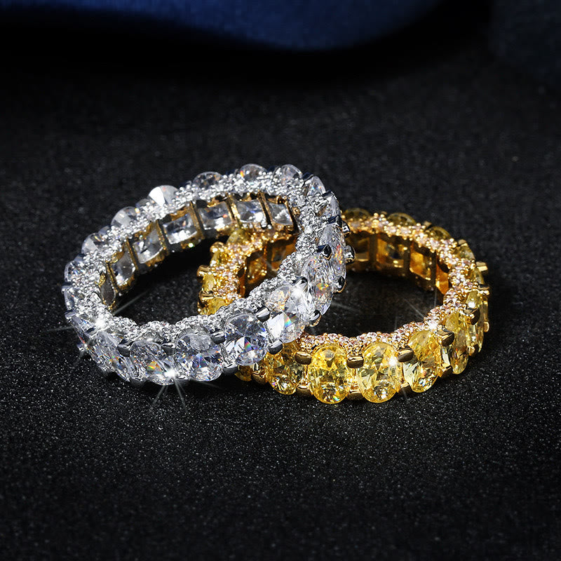 Bague sertie de zircon et de cristaux, ornée d'un anneau d'éternité, idéale pour les femmes et parfaite pour les fêtes. Bijou de soirée. - image 1