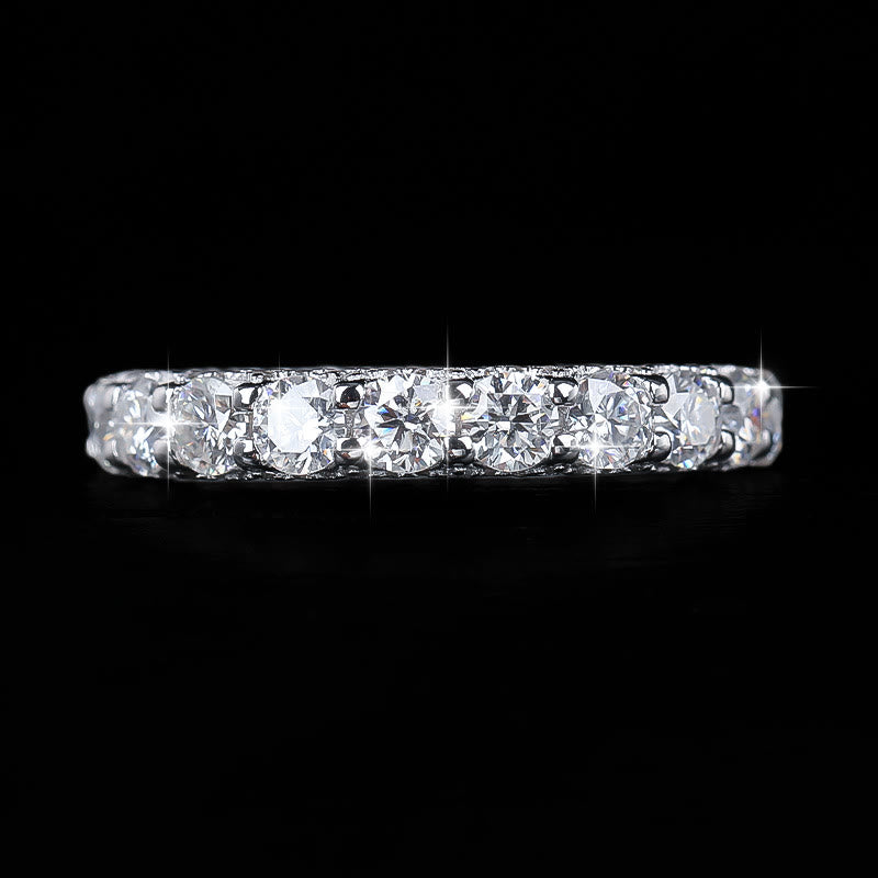 Alliance empilable en argent S925 sertie de moissanite, pour femme. - image 2