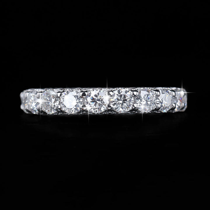 Alliance empilable en argent S925 sertie de moissanite, pour femme. - image 2