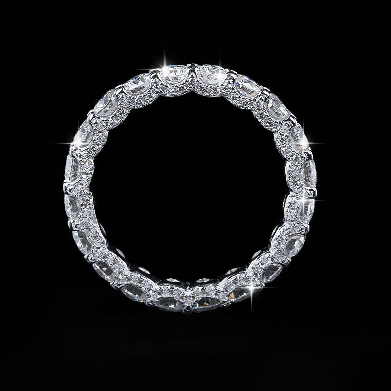 Alliance empilable en argent S925 sertie de moissanite, pour femme. - image 3
