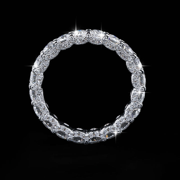 Alliance empilable en argent S925 sertie de moissanite, pour femme. - image 3