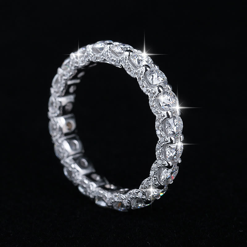 Alliance empilable en argent S925 sertie de moissanite, pour femme. - image 1