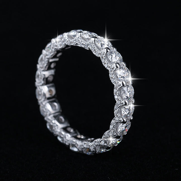 Alliance empilable en argent S925 sertie de moissanite, pour femme. - image 1