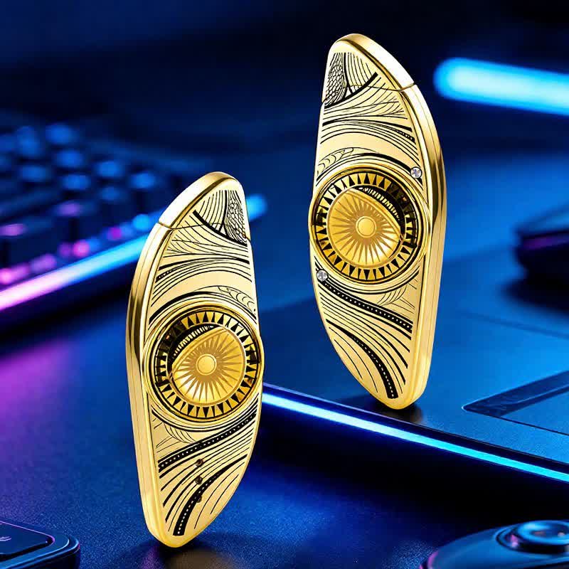 Briquet à butane fidget spinner anti-stress pour les yeux - Œil - Or - image 1