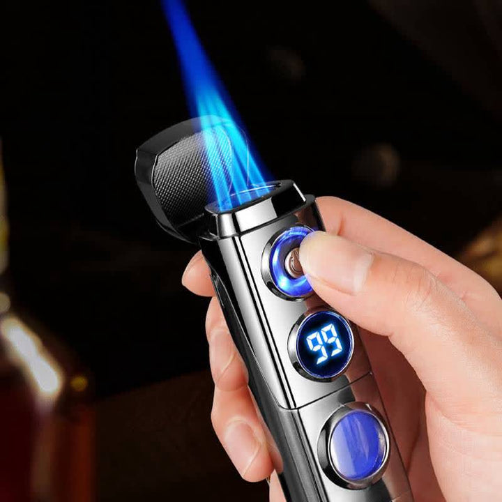 Briquet à cigares intelligent 4 en 1 à triple flamme avec repose-cigare et emporte-pièce intégrés - image 2