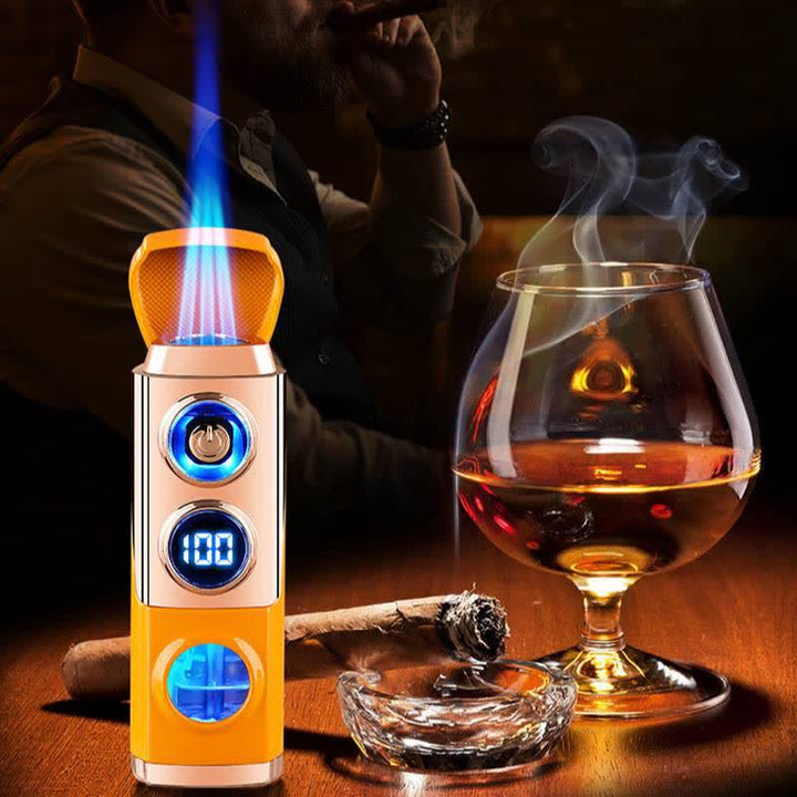 Briquet à cigares intelligent 4 en 1 à triple flamme avec repose-cigare et emporte-pièce intégrés - image 12