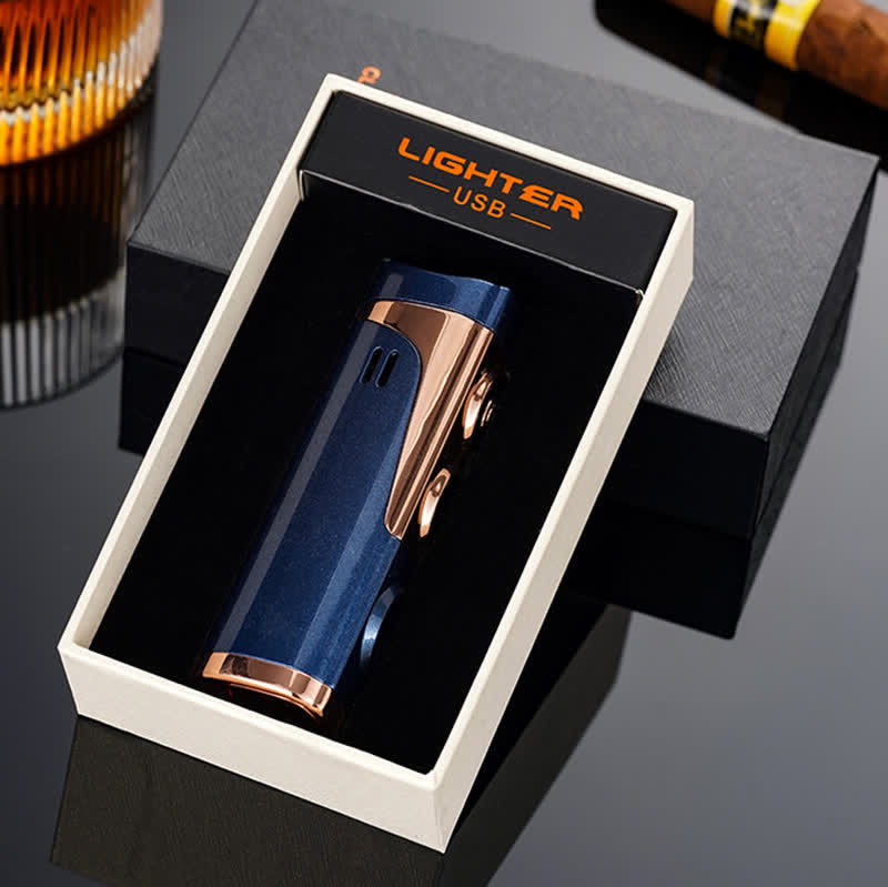 Briquet à cigares intelligent 4 en 1 à triple flamme avec repose-cigare et emporte-pièce intégrés - image 13