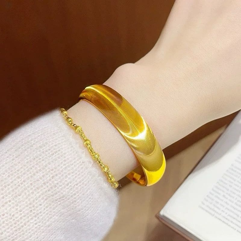 Bracelet jonc ajustable à motif œil de chat ouvert, plaqué électrolytique, pour femme - image 2
