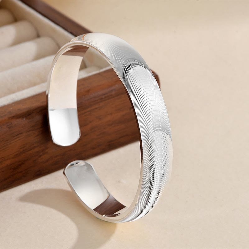 Bracelet jonc ajustable à motif œil de chat ouvert, plaqué électrolytique, pour femme - Argent - image 3