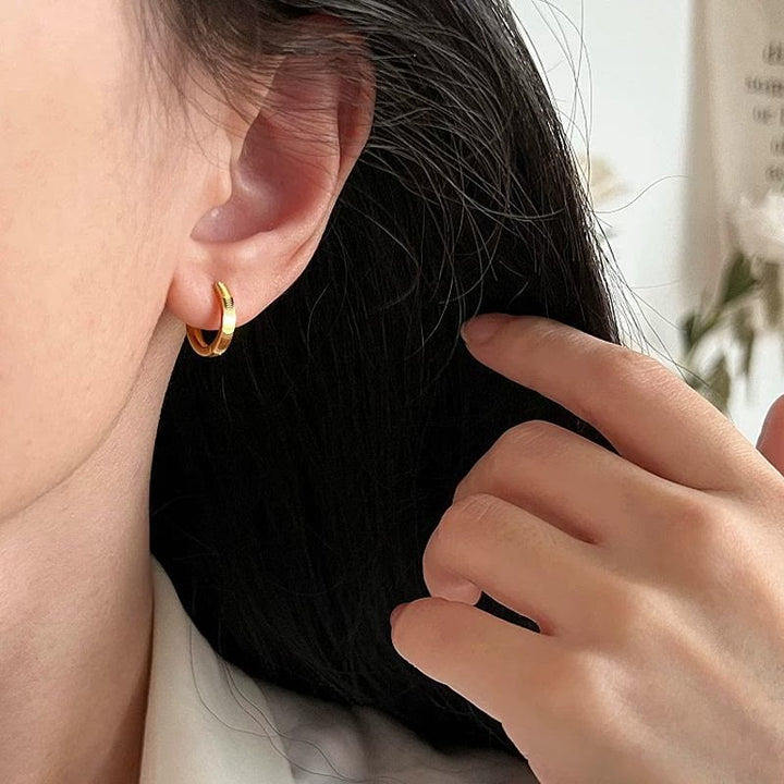Boucles d'oreilles créoles œil de chat texturées en argent S925 pour femmes - image 12