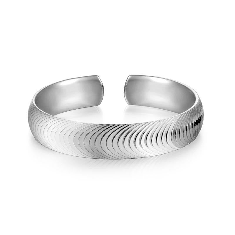 Bague œil de chat ouverte en argent S925, ajustable, pour femme - Argent - image 2
