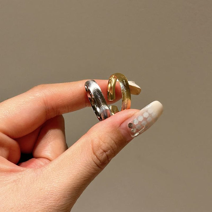 Bague œil de chat ouverte en argent S925, ajustable, pour femme - image 0