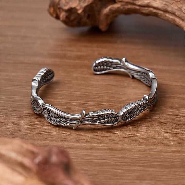 Bracelet manchette ouvert en plumes d'ange western « Fall From Heaven » - image 3